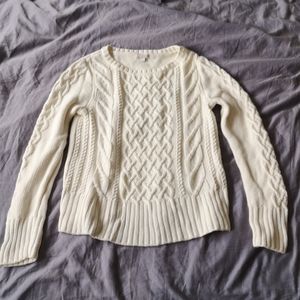 GAP Cable Knit Cotton Sweater in Cream